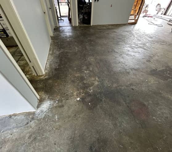 Before Solid Epoxy Flooring Work for Spring European Autowerks in Spring, TX