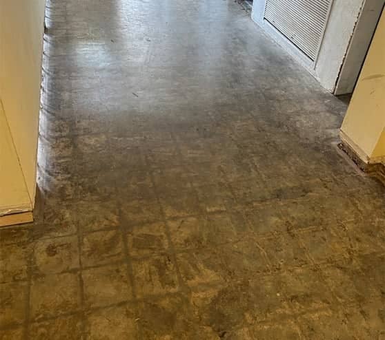 church room with old flooring