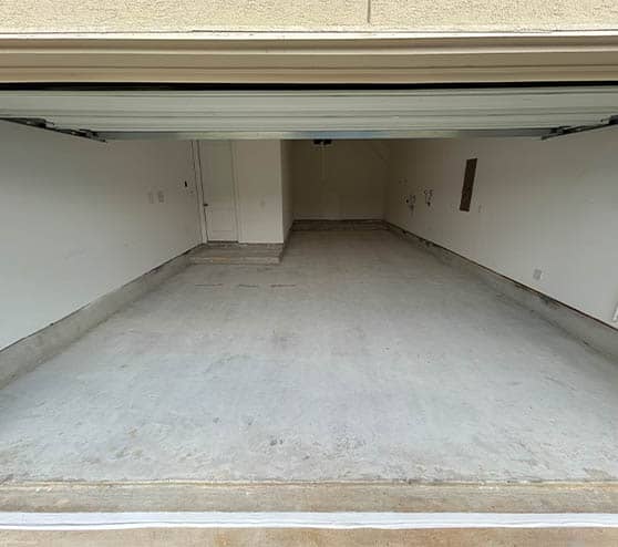 homeowner garage before epoxy flake flooring