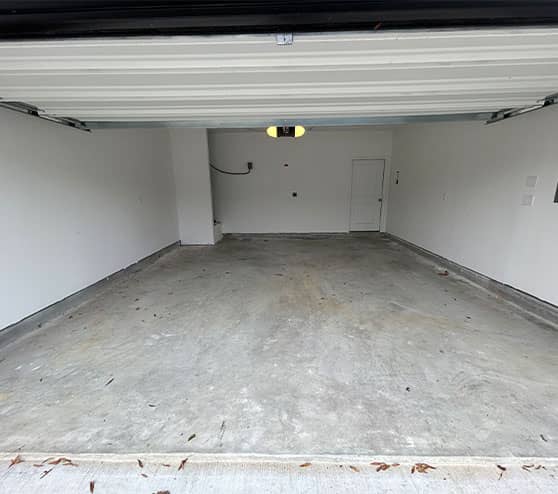 homeowner garage before the new epoxy flooring was installed