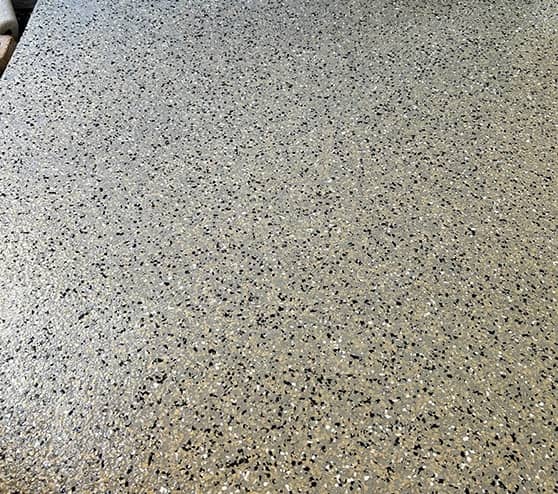close-up of epoxy flooring for homeowner