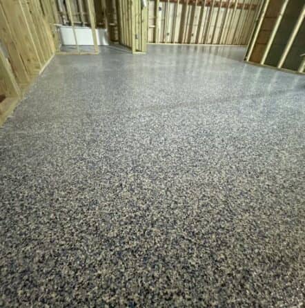 close-up of epoxy flooring installed