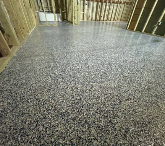 close-up of epoxy flooring installed