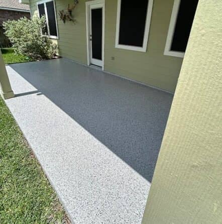 close-up of epoxy flooring for homeowner patio