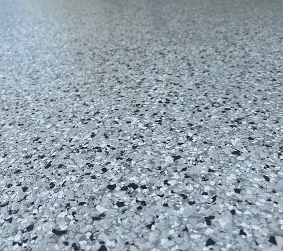 close-up of epoxy flooring