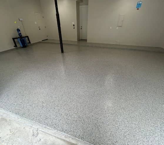 homeowner garage in the woodlands with new epoxy flooring