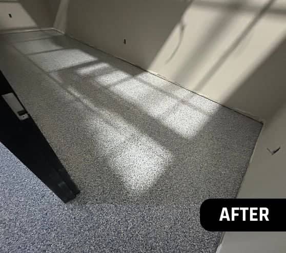 after portrait of office spaces with new epoxy flake flooring