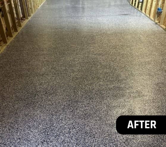 after portrait homeowner new game room with new epoxy flooring