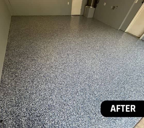 after portrait of epoxy flake flooring