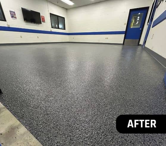 after portrait of Ball Corporation with new epoxy flooring