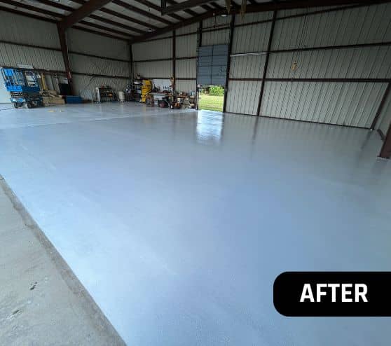 solid epoxy flooring for private airplane hangar
