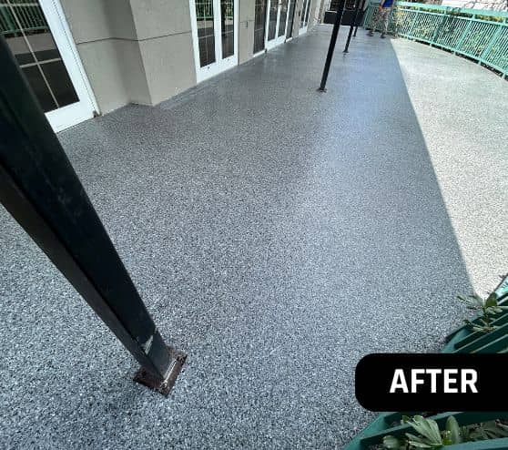 freshly installed epoxy flooring for Pegasus Landing Assisted Living Facility