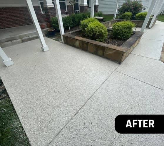 homeowner patio with new epoxy flooring installed