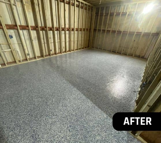 after portrait of homeowner game room with new flooring installed