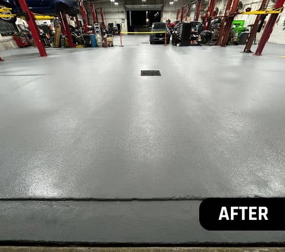 front view of Gullo Toyota and Mazda garage with new solid epoxy flooring installed