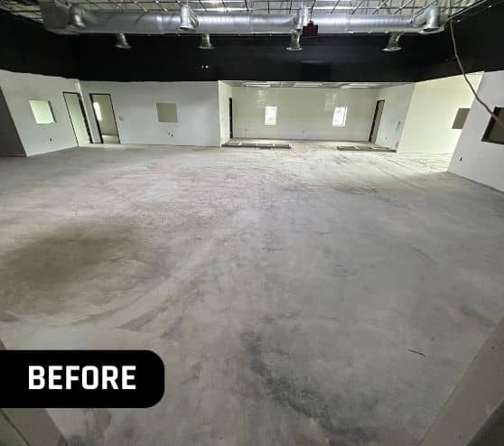 before portrait of office spaces with concrete flooring