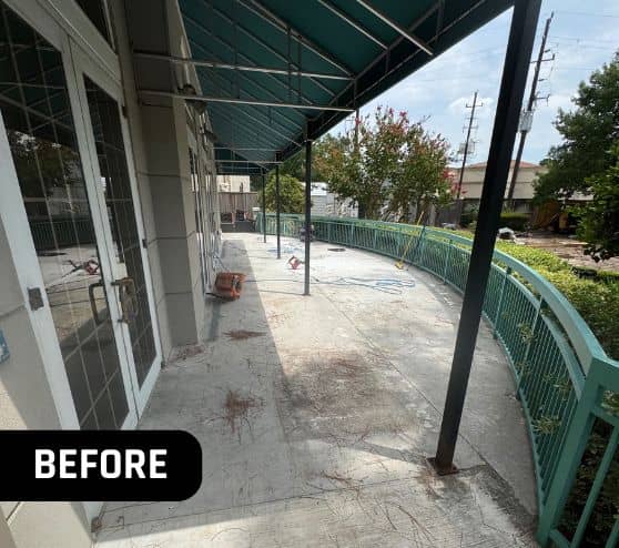 old concrete flooring at Pegasus Landing Assisted Living Facility