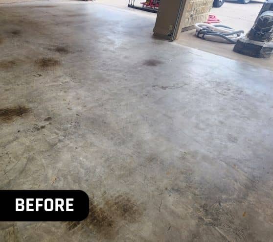 homeowner garage with black stains before portrait
