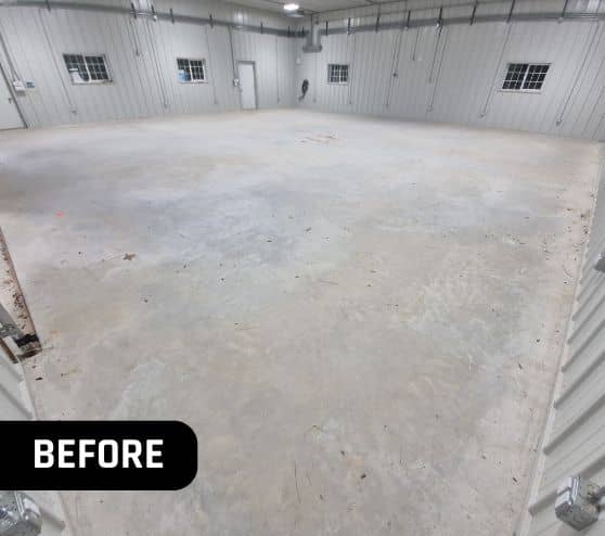 old concrete flooring for homeowner hangar