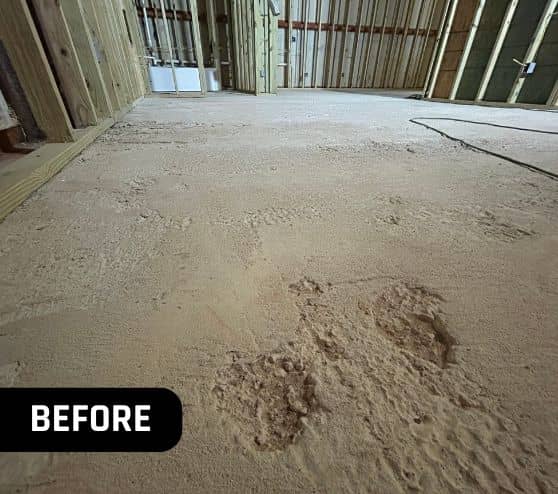 concrete floor in room before portrait