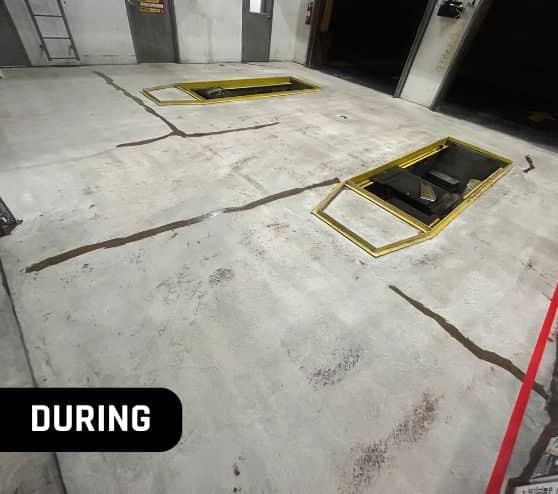 new concrete poured for Take 5 Oil Change garage
