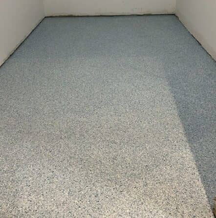 maui blue epoxy flake flooring for homeowner