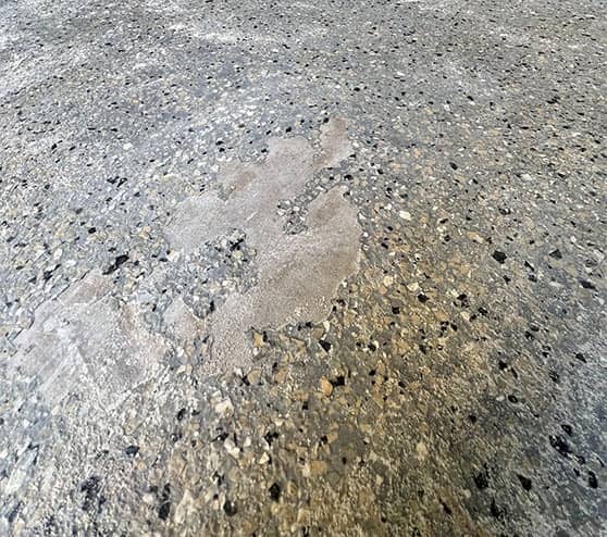 close-up of old epoxy flooring for garage