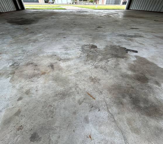 close-up of Aircraft Hangar floor before the new epoxy flooring installed