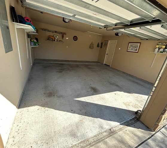 garage floor before epoxy flooring