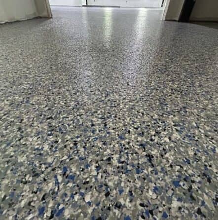 close-up of epoxy flake flooring for office spaces