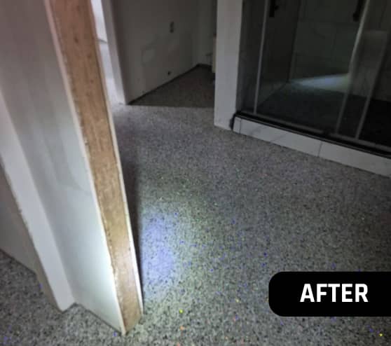 After Custom Epoxy Flake Workshop Service for Homeowner in Huntsville, TX