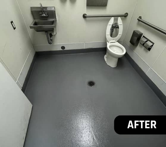 After Solid Epoxy Flooring Repair for Black Walnut Cafe in The Woodlands, TX