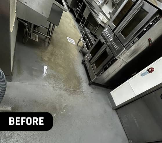 Before Solid Epoxy Flooring Service for Black Walnut Cafe in The Woodlands, TX