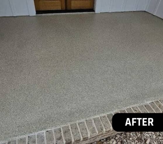 After Job Epoxy Flake Patio Flooring for Homeowner in New Waverly, TX