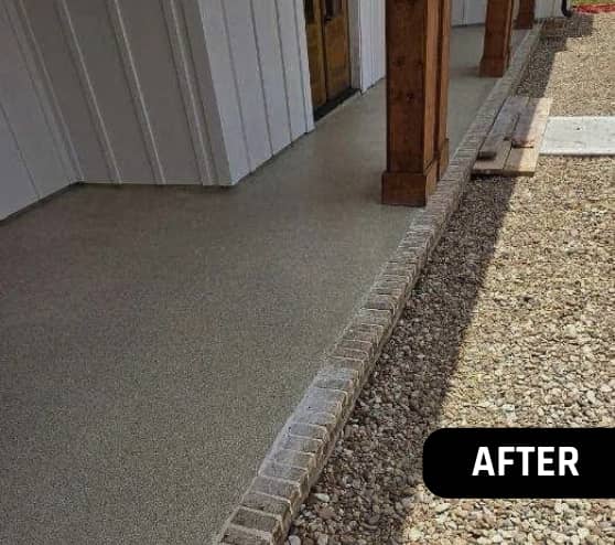 After Project Epoxy Flake Patio Flooring for Homeowner in New Waverly, TX