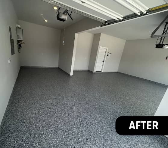 After Project Nightfall Epoxy Flake Flooring for Homeowner in The Woodlands, TX