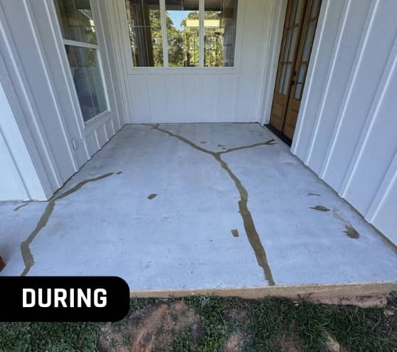 During Epoxy Flake Patio Flooring for Homeowner in New Waverly, TX