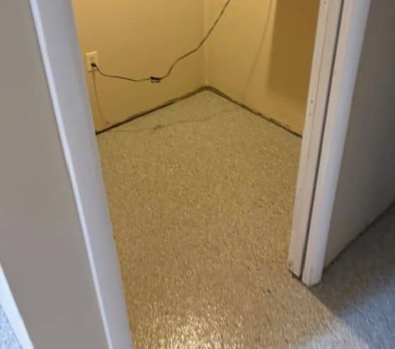 Creekbed Epoxy Flake Flooring installed for homeowner