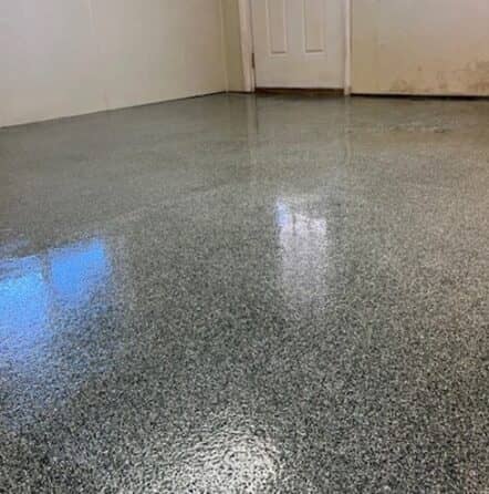 close-up of epoxy flooring for fire department