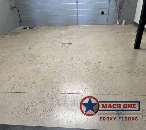 West End Fire Rescue room before new epoxy flooring
