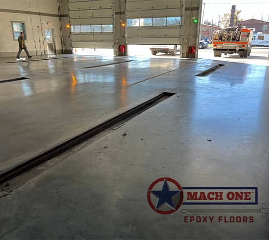 West End Fire Rescue garage with new epoxy flooring