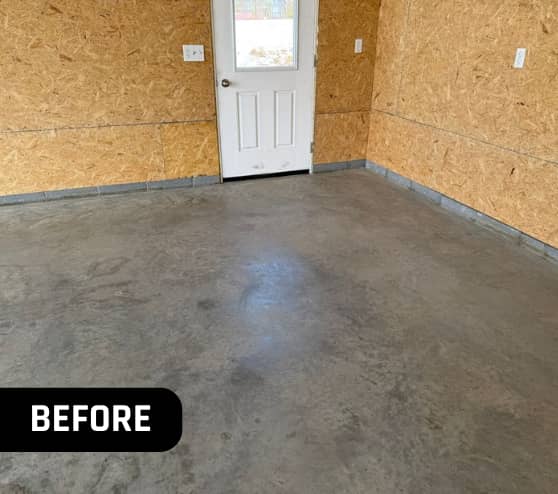 MACH ONE York Epoxy Flake Flooring Before Project Homeowner