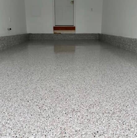 close-up of epoxy flooring for homeowner garage in hanover, pa