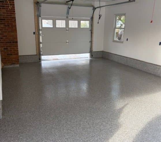 Stoney Creek Epoxy Flake Flooring installed for homeowner garage