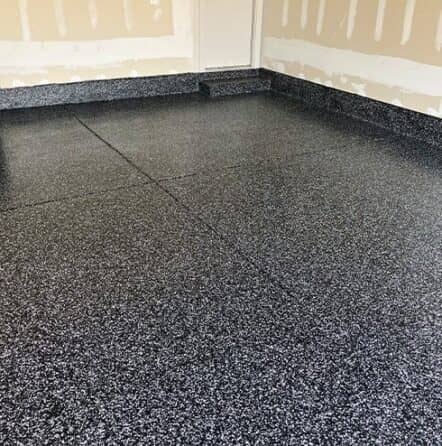 raven epoxy flake flooring installed for homeowner garage