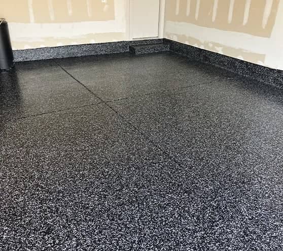 raven epoxy flake flooring installed for homeowner garage