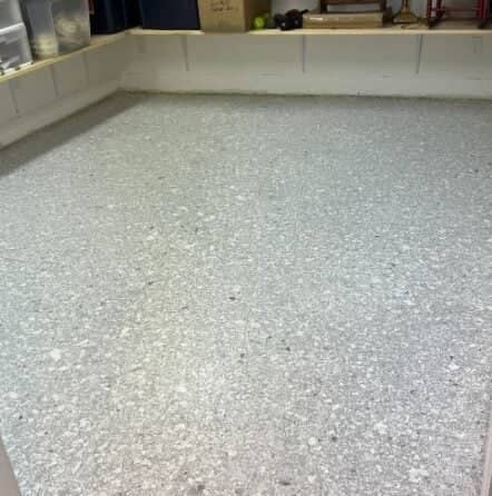 new epoxy flooring installed for homeowner basement