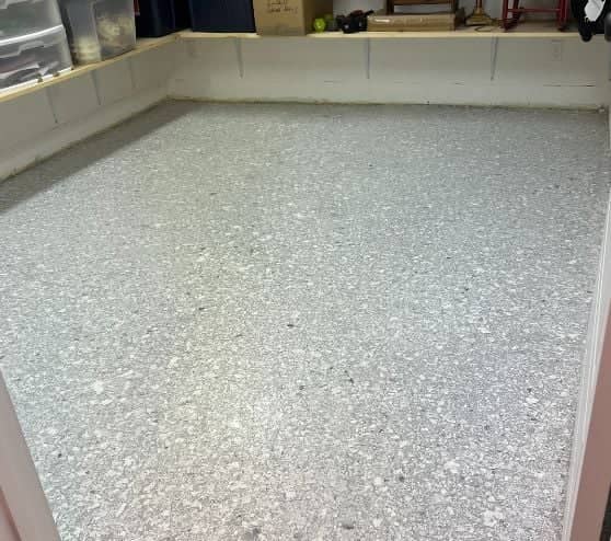 new epoxy flooring installed for homeowner basement