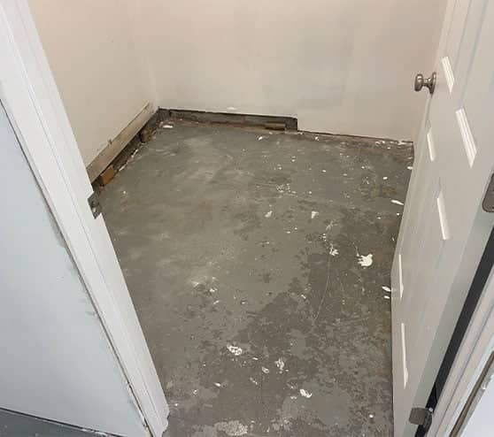 homeowner room before new flooring is installed