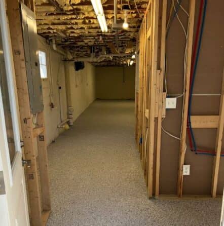 new flooring for homeowner basement installed